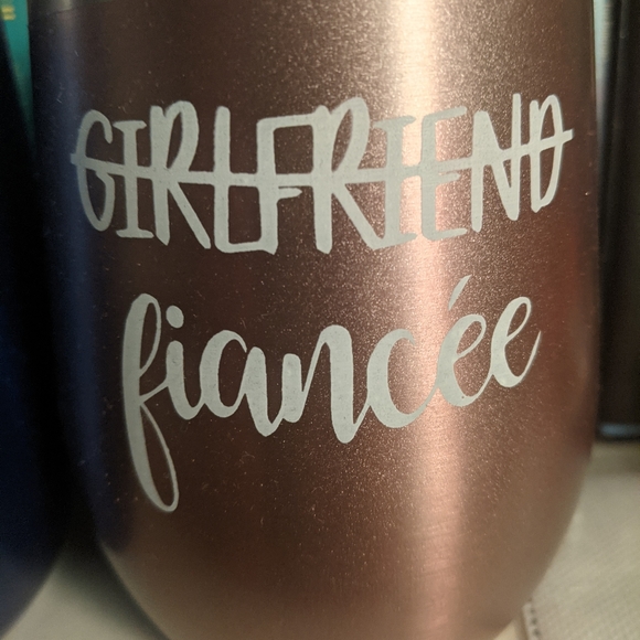 Stemless Fiance Tumblers - Picture 3 of 5